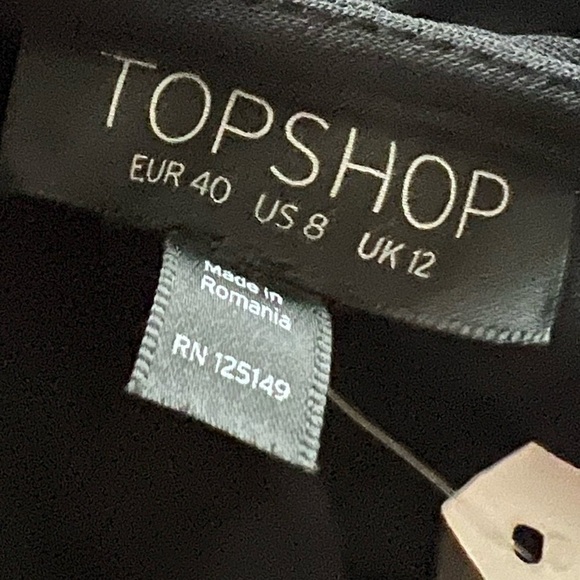 TopShop Black V Neck Wide Leg Jumpsuit NWT Size US 8 - Picture 8 of 11